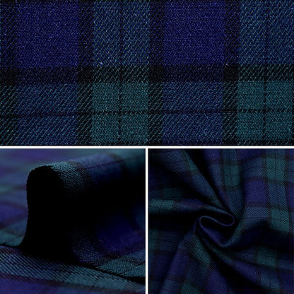 [From quantity 5] Fabric"Basic Check Tartan Check Black Watch YZW005"