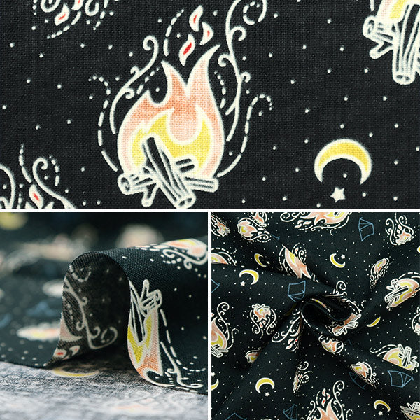 [From quantity 5] Fabric "USA Cotton by The Light of the Fire DG10459-Navy-D"