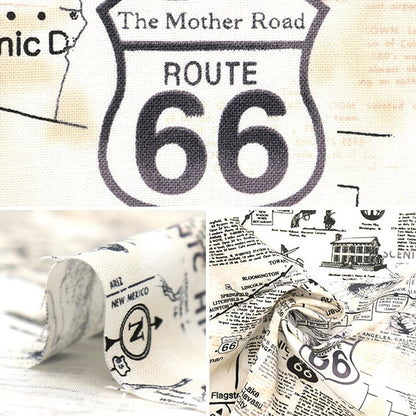[From quantity 5] Fabric "USA Cotton Map of Route 66 C7529-NATURAL"