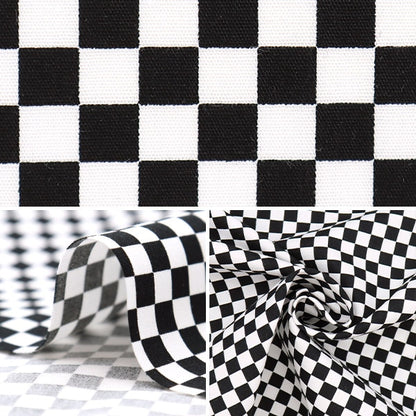 [From quantity 5] Fabric "Broad block check black 88199-2-1"