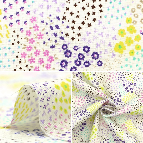 [From quantity 5] Fabric 『Scare PrintPrint small floral pattern off-white SO-54000-1A]