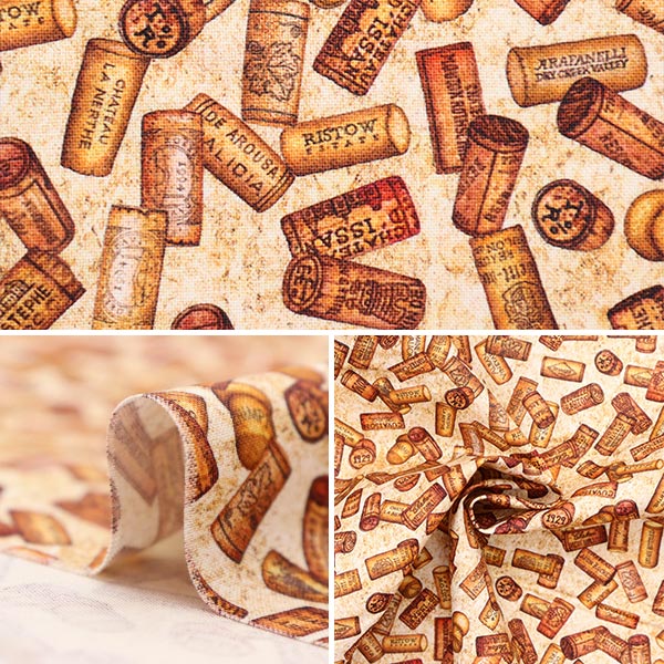 [From quantity 5] Fabric "USA cotton wine cork 28788-A"