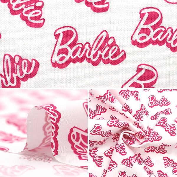 [From quantity 5] Fabric "USA Cotton Barbie Words White C9733-WHITE"