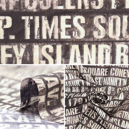 [From quantity 5] Fabric "USA Cotton Subway Signs Charcoal PWTH173CHARCO"