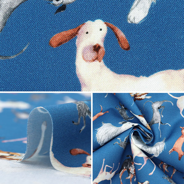 [From quantity 5] Fabric "USA Cotton Tosd Dogs Navy DOG-CD1243"