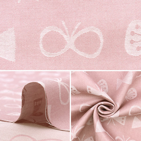 [From quantity 5] Fabric "T/C Jaguard Choco-pattern Pink AD52411-1A"