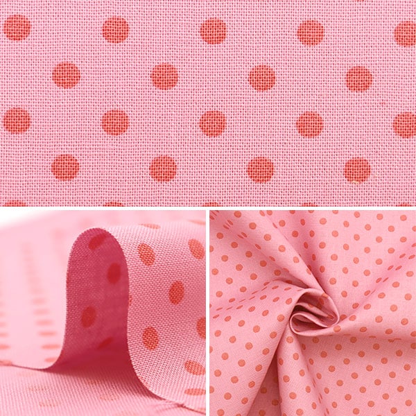 [From quantity 5] Fabric 『Sheeting Multidot Pink x Dark Pink 88198-1-11]