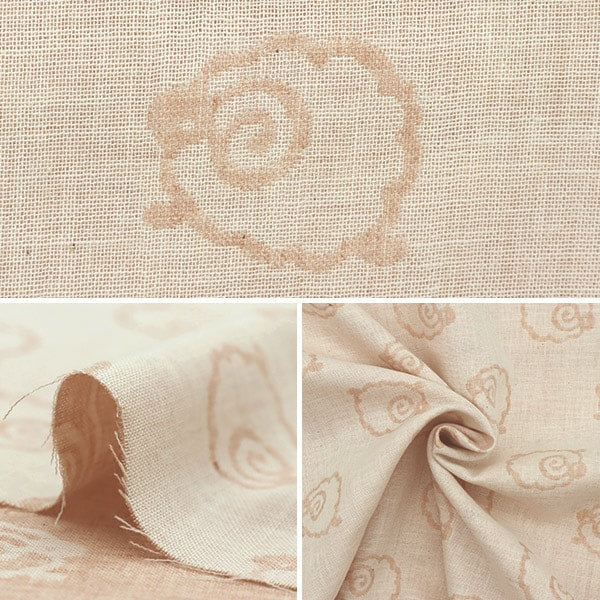 [From quantity 5] Fabric "Organic cotton double gauze Sheep pattern R-0529-J-3]