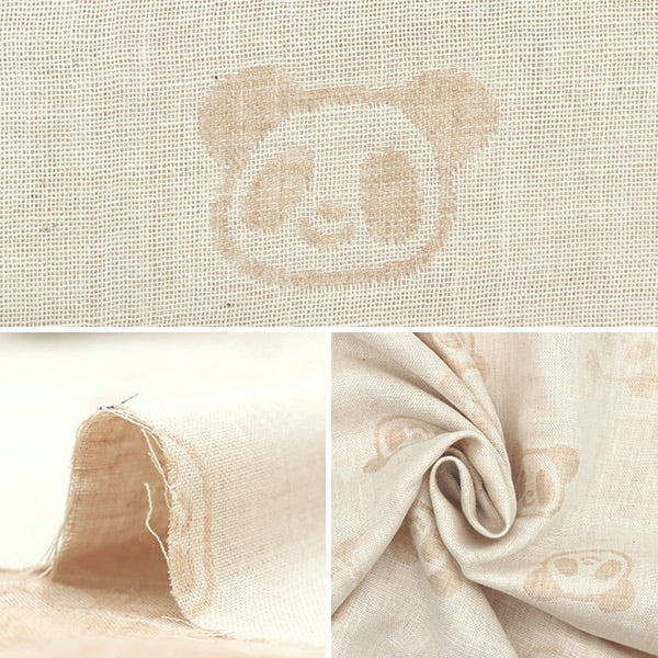[From quantity 5] Fabric "Organic cotton double gauze Panda pattern R-0529-J-13]
