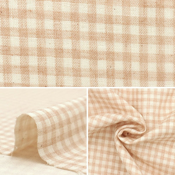[From quantity 5] Fabric "Organic cotton double gauze Check pattern R-0529-NC3]