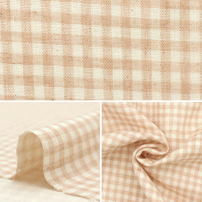 [From quantity 5] Fabric "Organic cotton double gauze Check pattern R-0529-NC3]