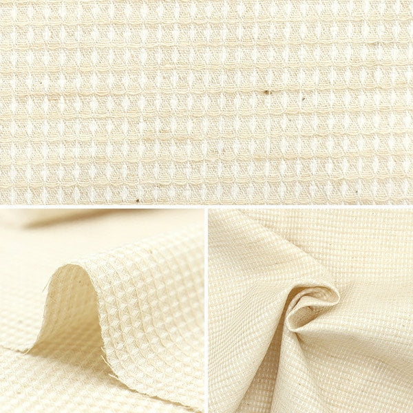 [From quantity 5] Fabric "Organic cotton waffle kinari R-0529-W-4"