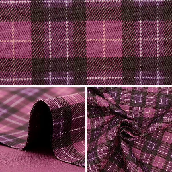 [来自数量5] 织物 “ Twill Check Print Purple 88320-1-3”