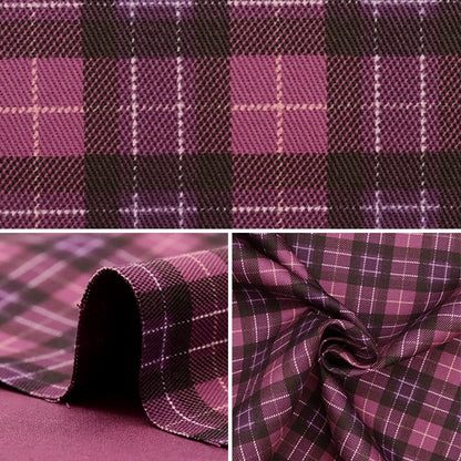 [来自数量5] 织物 “ Twill Check Print Purple 88320-1-3”