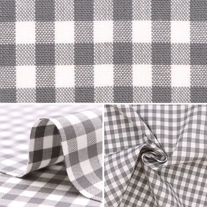 [From quantity 5] Fabric "T/C Gingham Gray 53614-2-1" which is hard to wrinkle