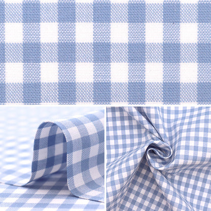 [From quantity 5] Fabric "T/C gingham saxophone 53614-2-4 that is hard to wrinkle"