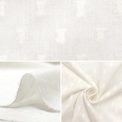 [From quantity 5] Fabric "Snow cut Boiled small off-white IA-CUTVL-SOW"