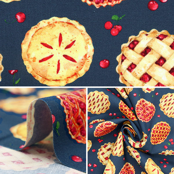 [From quantity 5] Fabric "USA cotton cherry pie CD1546-navy"