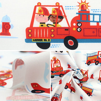 [From quantity 5] Fabric "USA Cotton Fire Brigade White DDC10582-MULT"