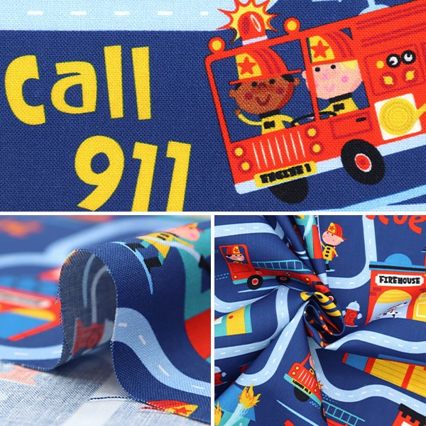 [From quantity 5] Fabric "USA Cotton Fire! Fire! Navy DDC10581-Navy"