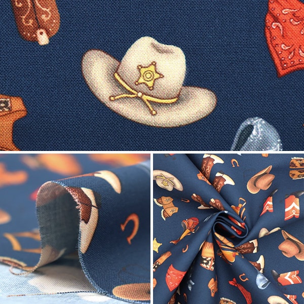 [From quantity 5] Fabric "USA Cotton SADDLE UP Navy CX10549-Navy"