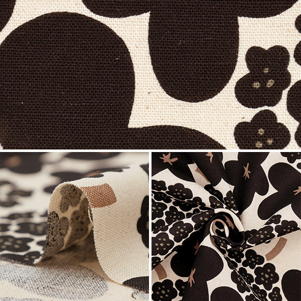[From quantity 5] Fabric "Cotton hemp canvas bouquet UP5734-B"