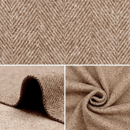 [From quantity 5] Fabric "Washed woollike herringbone beige x brown wlike-Her-A"