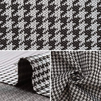 [From quantity 5] Fabric "Knit Chidori White x Black BK44189-BK"