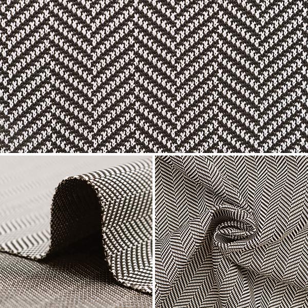 [From quantity 5] Fabric "Knit Herringbone Black BK44190-BK"