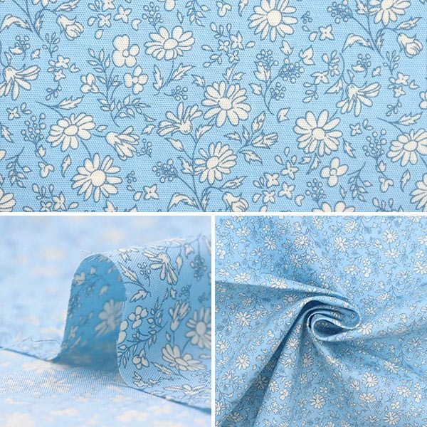 [From quantity 5] Fabric 『Poplin Homy Collection single color flower DH10061S-B]