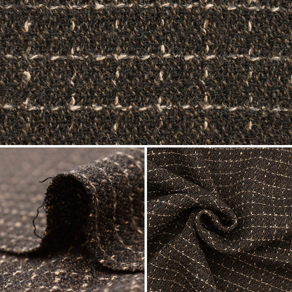[From quantity 5] Fabric "Cotton Wool Blend Checking Tea 16709-22"