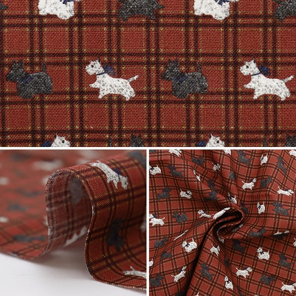 Fabric "miniCut Cloth Terrier Check Red Approximately 31cm x 32cm CMOF-07MC] KIYOHARA