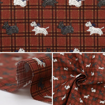 Fabric "miniCut Cloth Terrier Check Red Approximately 31cm x 32cm CMOF-07MC] KIYOHARA