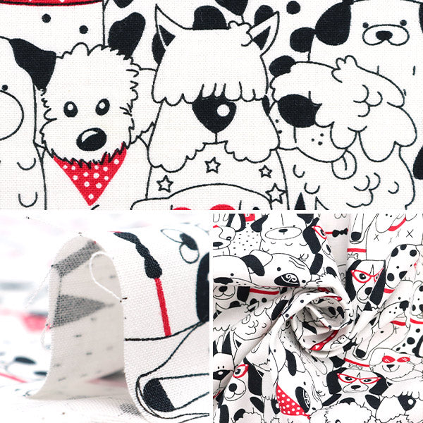 [From quantity 5] Fabric "USA Cotton Happy Houng CX10626-WHITE"