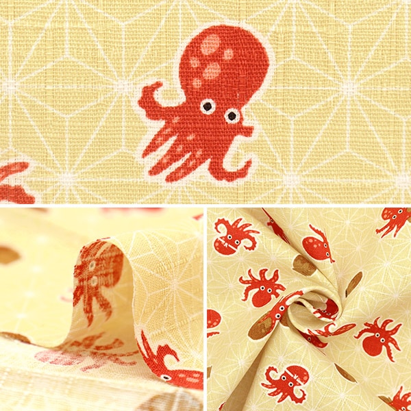 [From quantity 5] Fabric "Dobby Japanese pattern Takako Kiiro AP31904-2A"