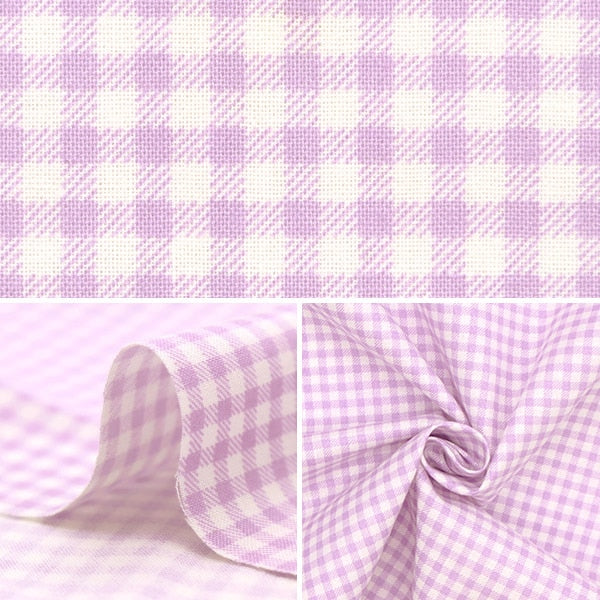 [From quantity 5] Fabric 『Scare Print Home Collection Gingham Lavender DH10487S-C]