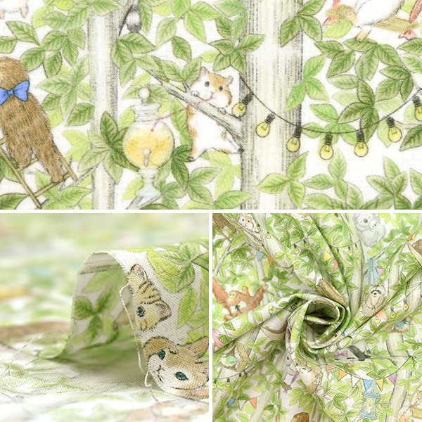 [From quantity 5] Fabric "60 loan digital print 22fabric Merry Park Off DP-4430-3A"