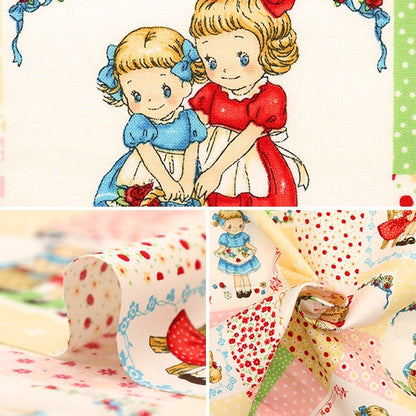 [From quantity 5] Fabric 『Scare Print Margaret & Sophie Yellow MS7010-12A]