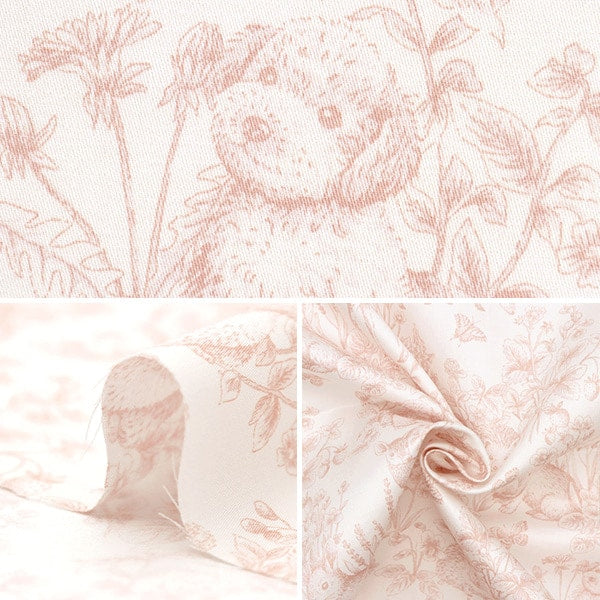 [From quantity 5] Fabric "Cotton Satin Nerori Rose Garden Pink NRF-01P"