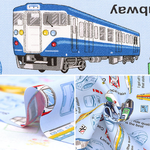 [From quantity 5] Fabric 『Oxford Train pattern AP31401-1B]
