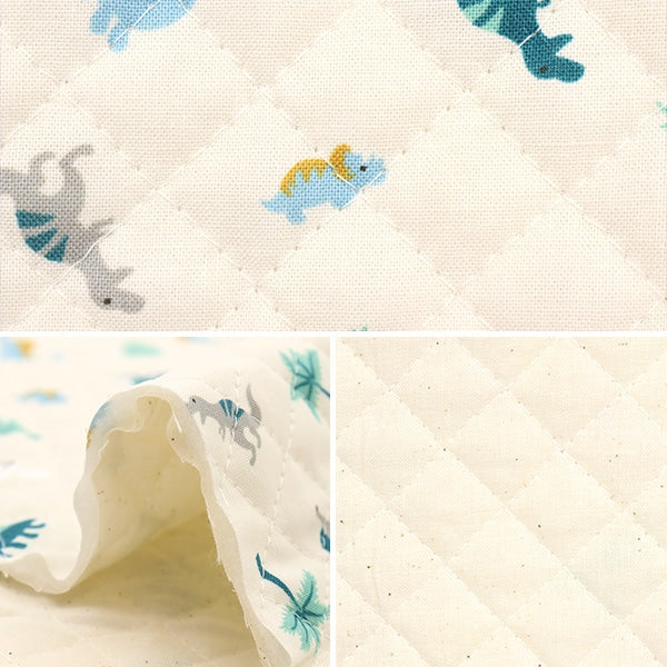 Fabric 『SheetingQuilt Petit Collection Dinosaur Cut Cloth Approximately 106 x 50cm Natural CQ-PTC-DINO-D]