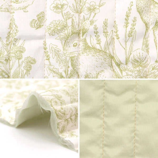 [From quantity 5] Fabric "Cotton Satin Quilt Nerori Rose Garden Green NRF-01Q-G"