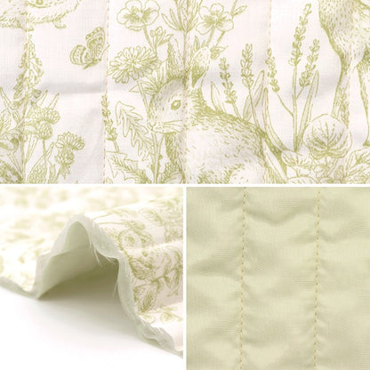 [From quantity 5] Fabric "Cotton Satin Quilt Nerori Rose Garden Green NRF-01Q-G"