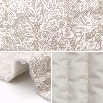 [From quantity 5] Fabric "Cotton Satin Quilt Nerori Rose Romantic Lace Gray NRF-02Q-GRY"