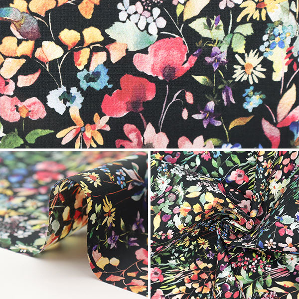 [From quantity 5] Fabric "Liberty Fabric Recycled Nylon Lip Ferda 21-3631116-UR" Liberty Japan
