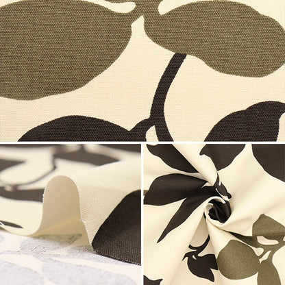 [From quantity 5] Fabric 『OxfordPrint leaf pattern dark brown 36000-601E]