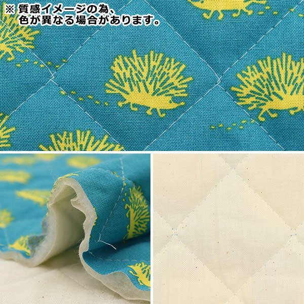 Fabric "Kippis (Kippis) SheetingQuilt Cut Cloth Approximately 105cm x 50cm Hari Mizumi C Kinari x Blue CQKPS-27C]