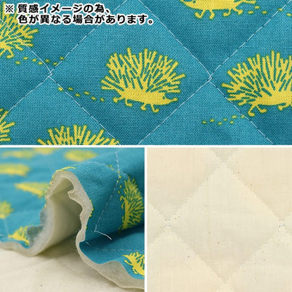 Fabric "Kippis (Kippis) SheetingQuilt Cut Cloth Approximately 105cm x 50cm Hari Mizumi C Kinari x Blue CQKPS-27C]