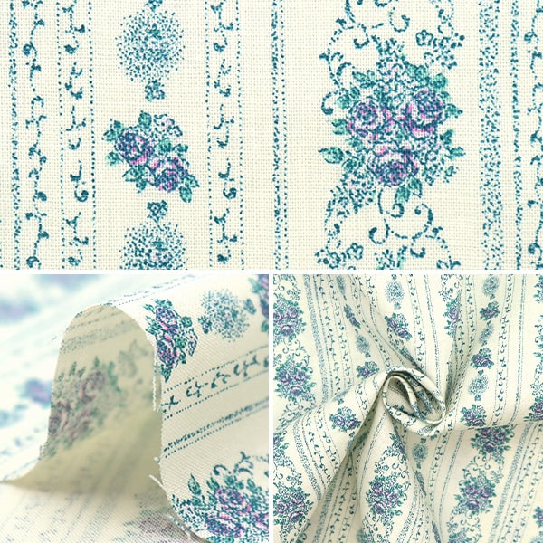[From quantity 5] Fabric 『Scare Print Jardine Blue SK-7300-3A]