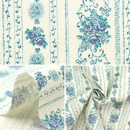 [From quantity 5] Fabric 『Scare Print Jardine Blue SK-7300-3A]
